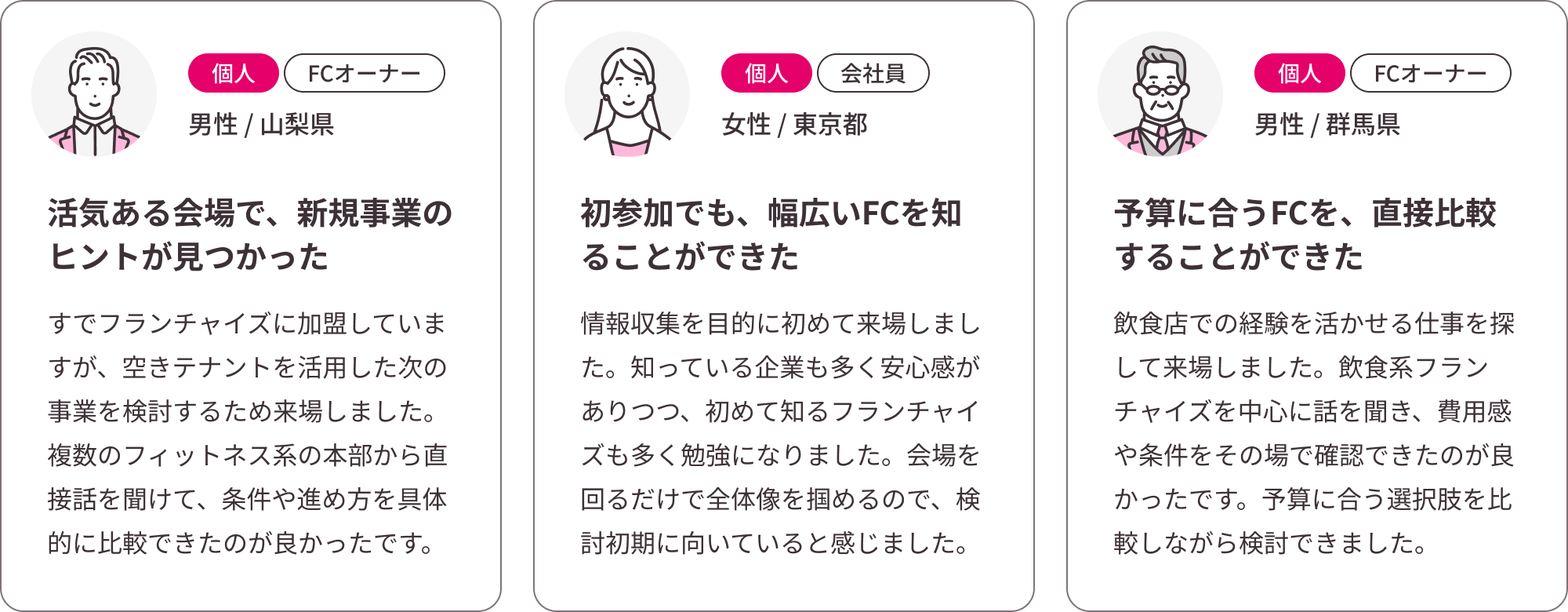 来場者の声リスト